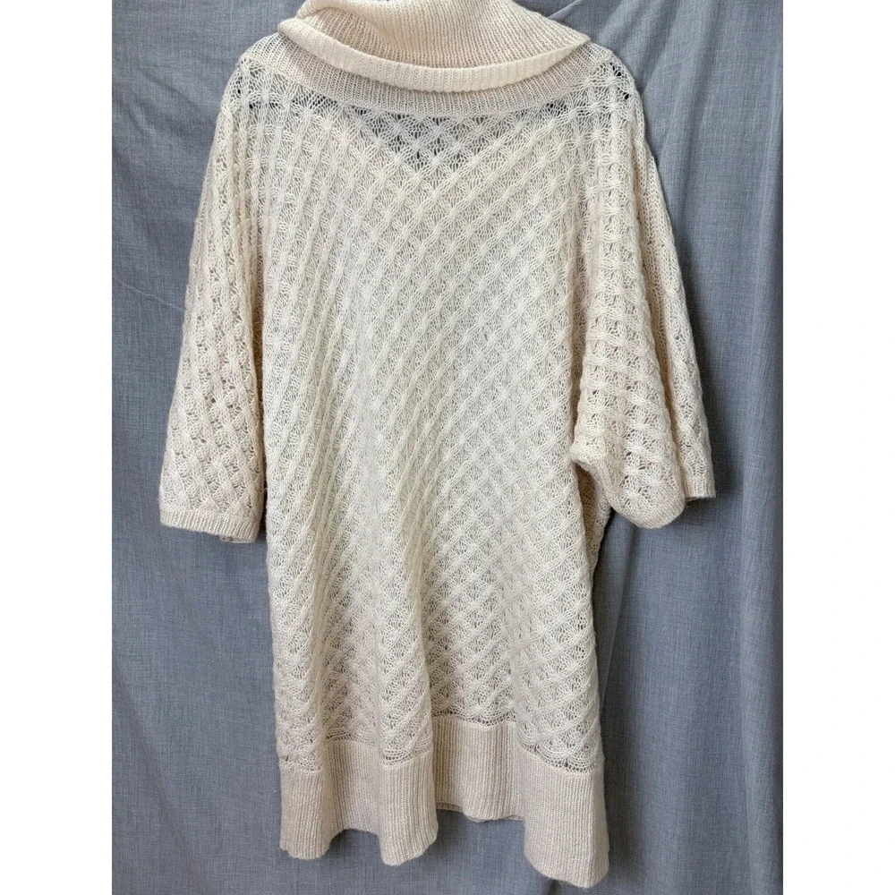 Old Navy Cream Cowl Neck Oversized Knit‎ Tunic Wool Mohair Blend Sweater XXL